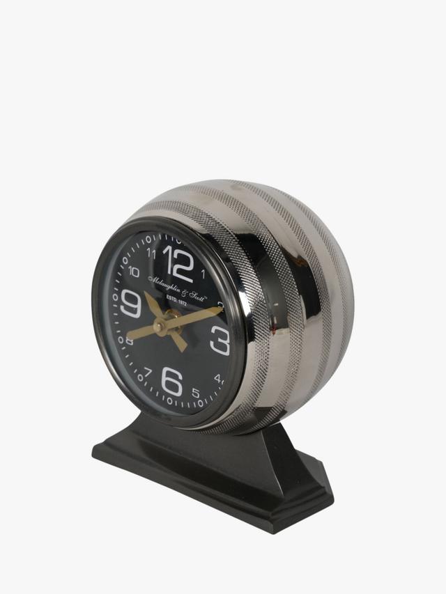Libra Interiors Aviation Analogue Desk Mantel Clock - Satin Grey