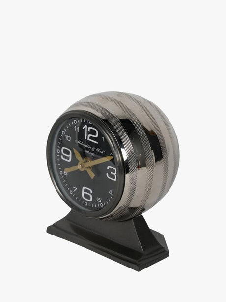Libra Interiors Aviation Analogue Desk Mantel Clock - Satin Grey