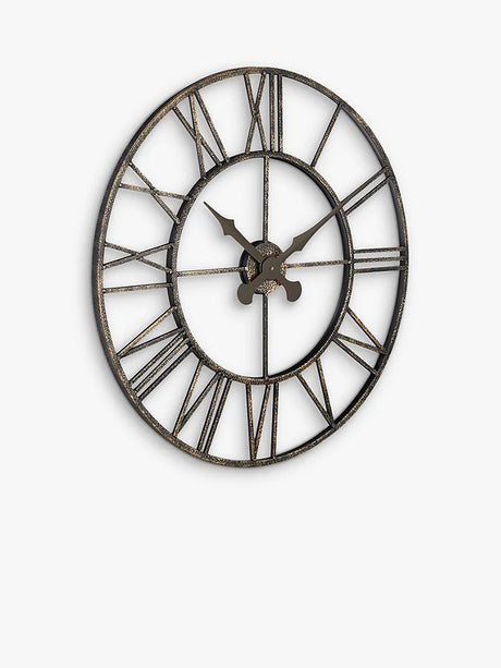 Lascelles Analogue Skeleton Roman Numeral Outdoor Wall Clock 70cm - Bronze