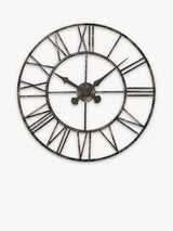 Lascelles Analogue Skeleton Roman Numeral Outdoor Wall Clock 70cm - Bronze - Kazoop 