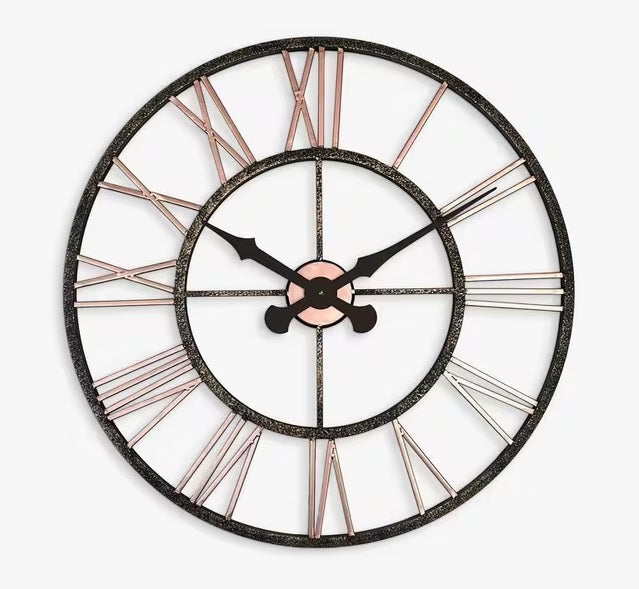 Lascelles Analogue Skeleton Roman Numeral 70cm Outdoor Wall Clock - Copper - Kazoop 