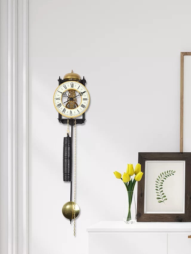 Acctim Alcester Mechanical Regulator Pendulum Clock 61cm - Black/Brass - Kazoop 