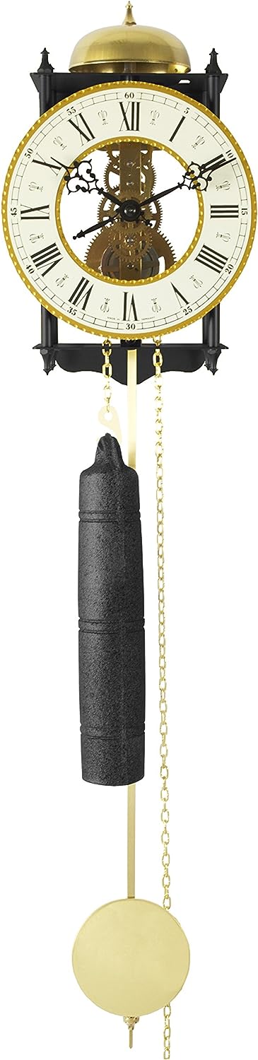 Acctim Alcester Mechanical Regulator Pendulum Clock 61cm - Black/Brass - Kazoop 