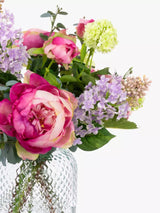Floralsilk Artificial Hydrangea & Peony Textured Glass Vase - H47 x Dia.47cm - Kazoop 