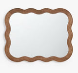 John Lewis Wiggle Pine Wood Frame Wall Mirror 75 x 60cm - Walnut Finish