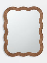 John Lewis Wiggle Pine Wood Frame Wall Mirror 75 x 60cm - Walnut Finish