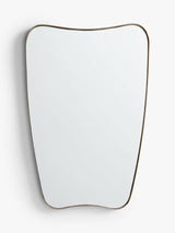 John Lewis Mid-Century Curved Metal Wall Mirror 96 x 65cm - Antique Brass