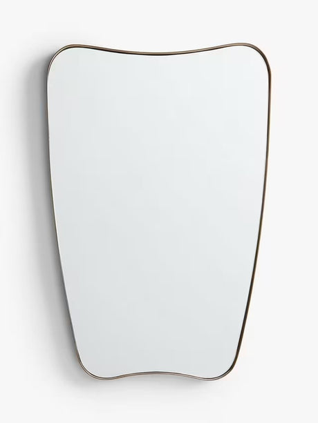 John Lewis Mid-Century Curved Metal Wall Mirror 96 x 65cm - Antique Brass
