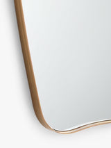 John Lewis Mid-Century Curved Metal Wall Mirror 96 x 65cm - Antique Brass