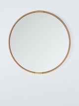 John Lewis Knurl Antique Finish Decorative Metal Frame Round Mirror - 63cm