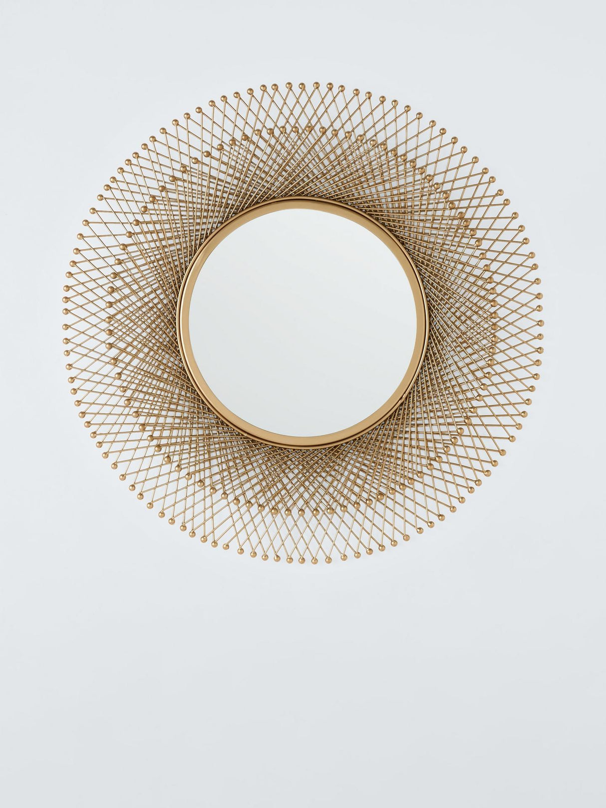 John Lewis Decorative Fusion Round Metal Frame Wall Mirror 65cm - Gold