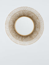John Lewis Decorative Fusion Round Metal Frame Wall Mirror 65cm - Gold