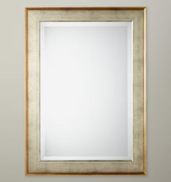 John Lewis Thiago Rectangular Wooden Wall Mirror 66 x 56cm - Champagne