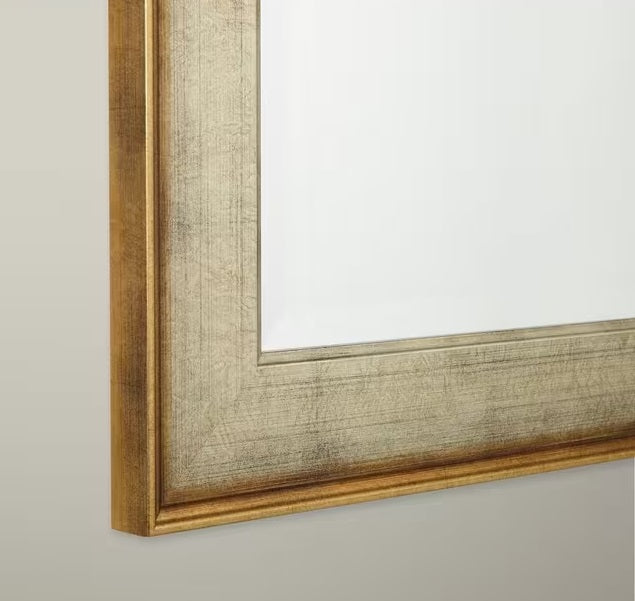 John Lewis Thiago Rectangular Wooden Wall Mirror 66 x 56cm - Champagne
