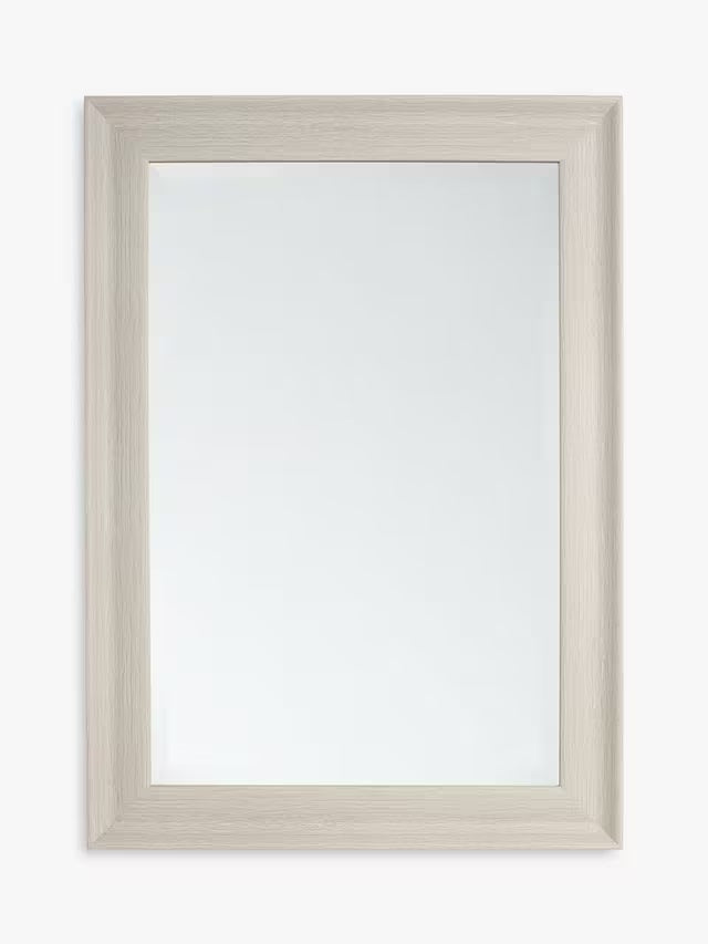 John Lewis Oakham Rectangular Wall Mirror 128 x 74cm - Greywash Woodgrain - Kazoop 