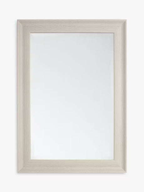 John Lewis Oakham Rectangular Wall Mirror 128 x 74cm - Greywash Woodgrain - Kazoop 