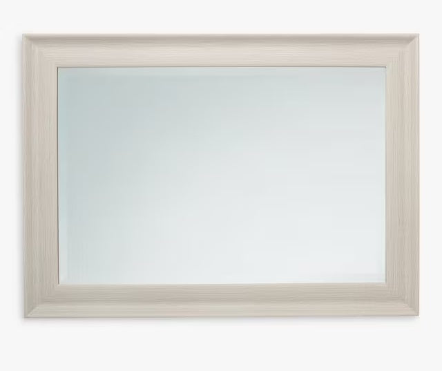 John Lewis Oakham Rectangular Wall Mirror 128 x 74cm - Greywash Woodgrain - Kazoop 