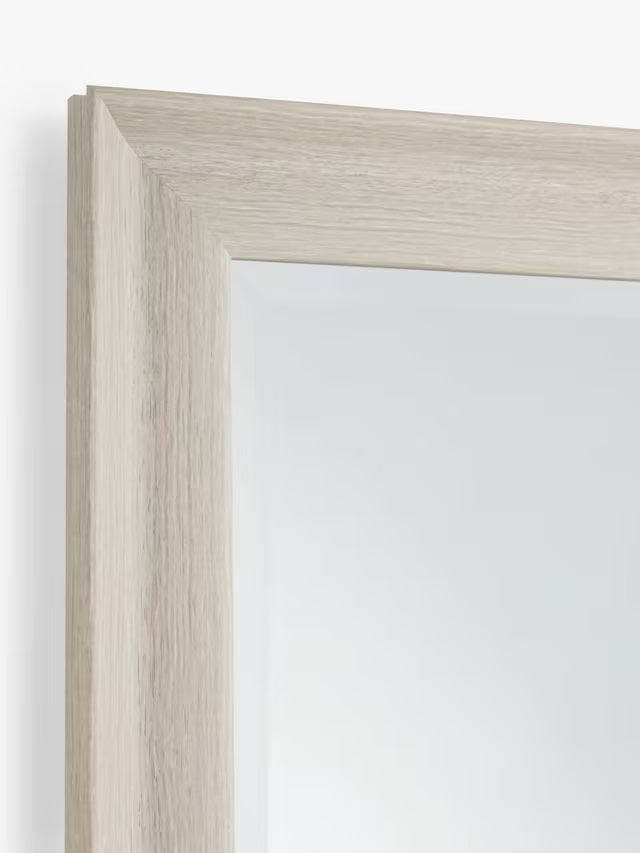 John Lewis Oakham Rectangular Wall Mirror 128 x 74cm - Greywash Woodgrain - Kazoop 