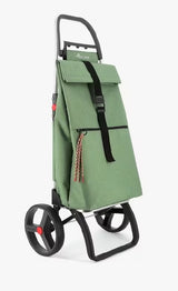 ROLSER 2LRSG Compact Folding 2 Large Wheels 43L Shopping Trolley - Green