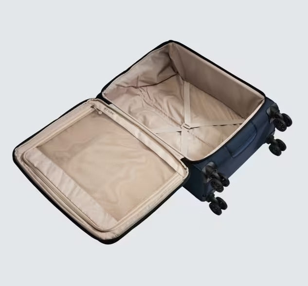 Antler Soft Shell Stripe 2.0 4-Wheel Spinner 88L Medium Suitcase - Navy