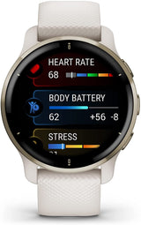 Garmin Venu 2 Plus 43mm GPS Smartwatch - White/Cream Gold