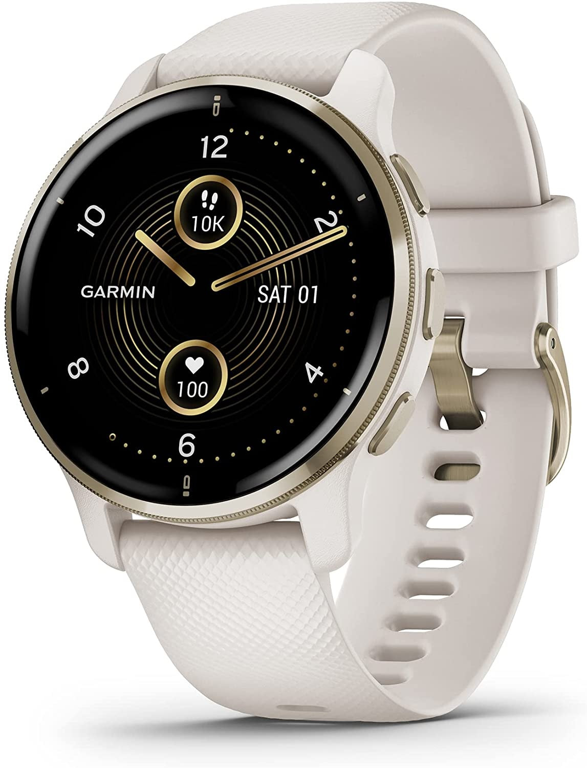 Garmin Venu 2 Plus 43mm GPS Smartwatch - White/Cream Gold - Kazoop 