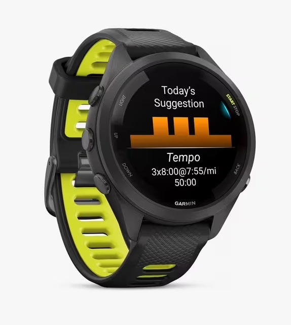 Garmin Forerunner 265S Wrist Heart Rate GPS Smartwatch - Black Amp Yellow