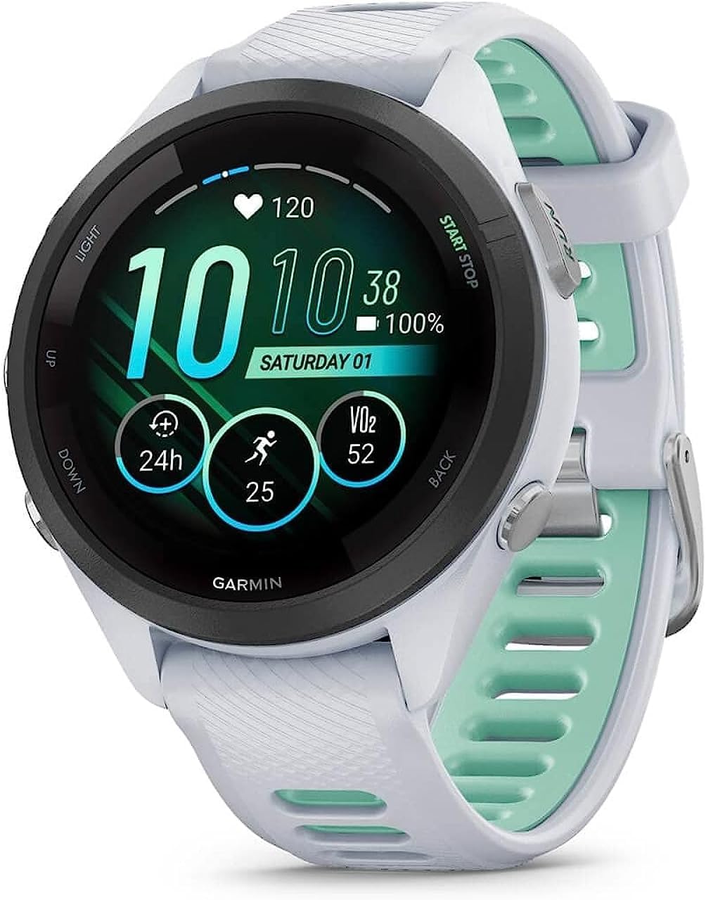 Garmin Forerunner 265S GPS 42mm Multi-Sport Smartwatch - White/Neo Tropic