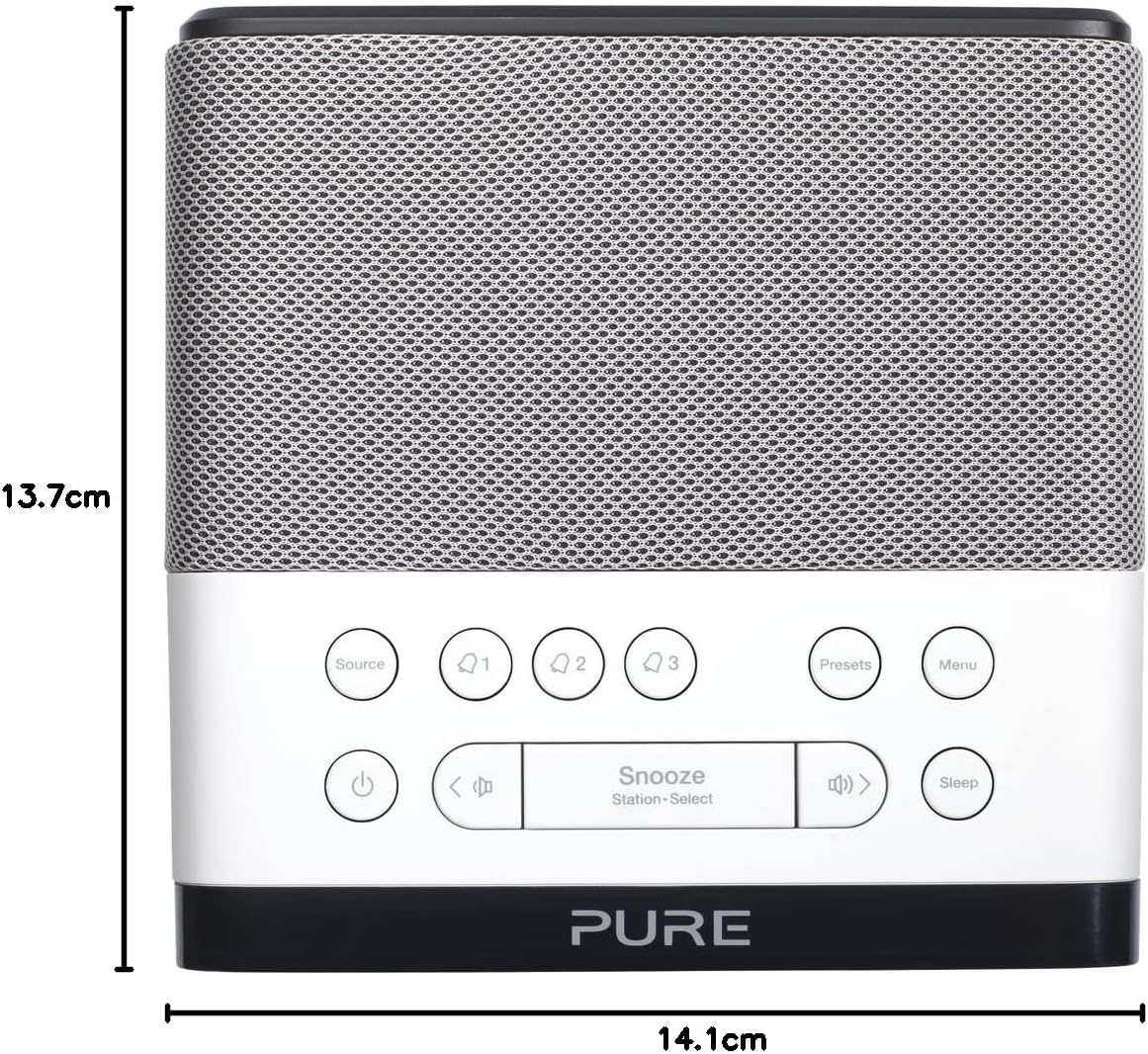 Pure VL-62853 Siesta Rise DAB/FM Bedside Digital Alarm Clock Radio - White