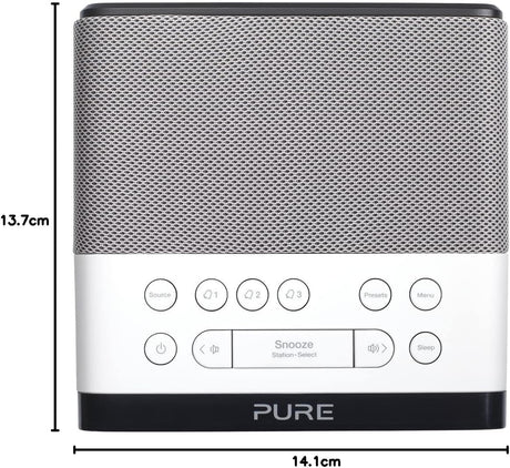 Pure VL-62853 Siesta Rise DAB/FM Bedside Digital Alarm Clock Radio - White