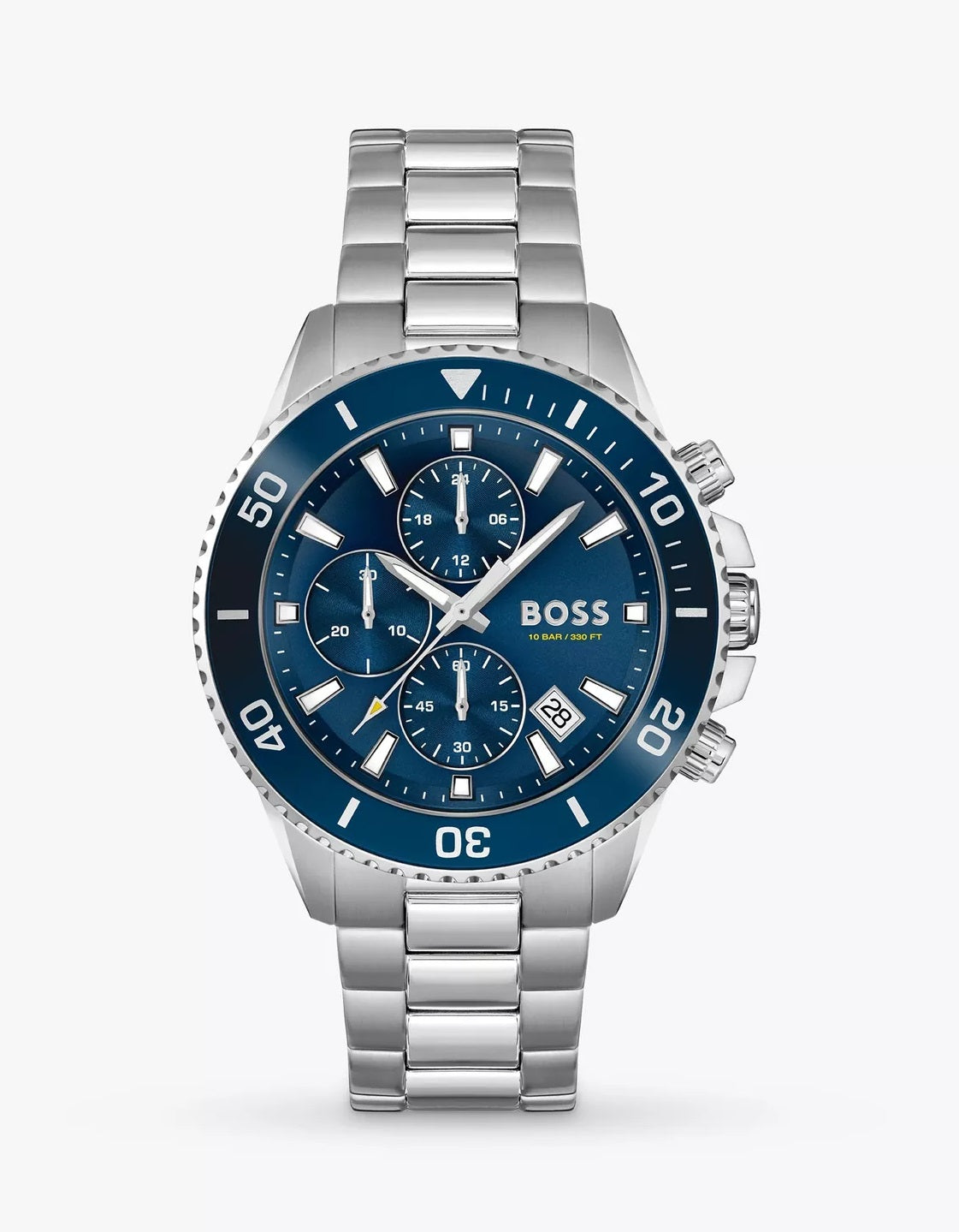 Hugo Boss 1513907 Men's Admiral Chronograph Bracelet Strap Watch Silver/Blue