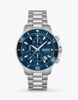 Hugo Boss 1513907 Men's Admiral Chronograph Bracelet Strap Watch Silver/Blue