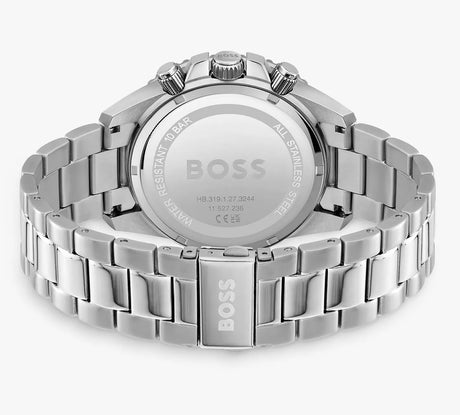 Hugo Boss 1513907 Men's Admiral Chronograph Bracelet Strap Watch Silver/Blue