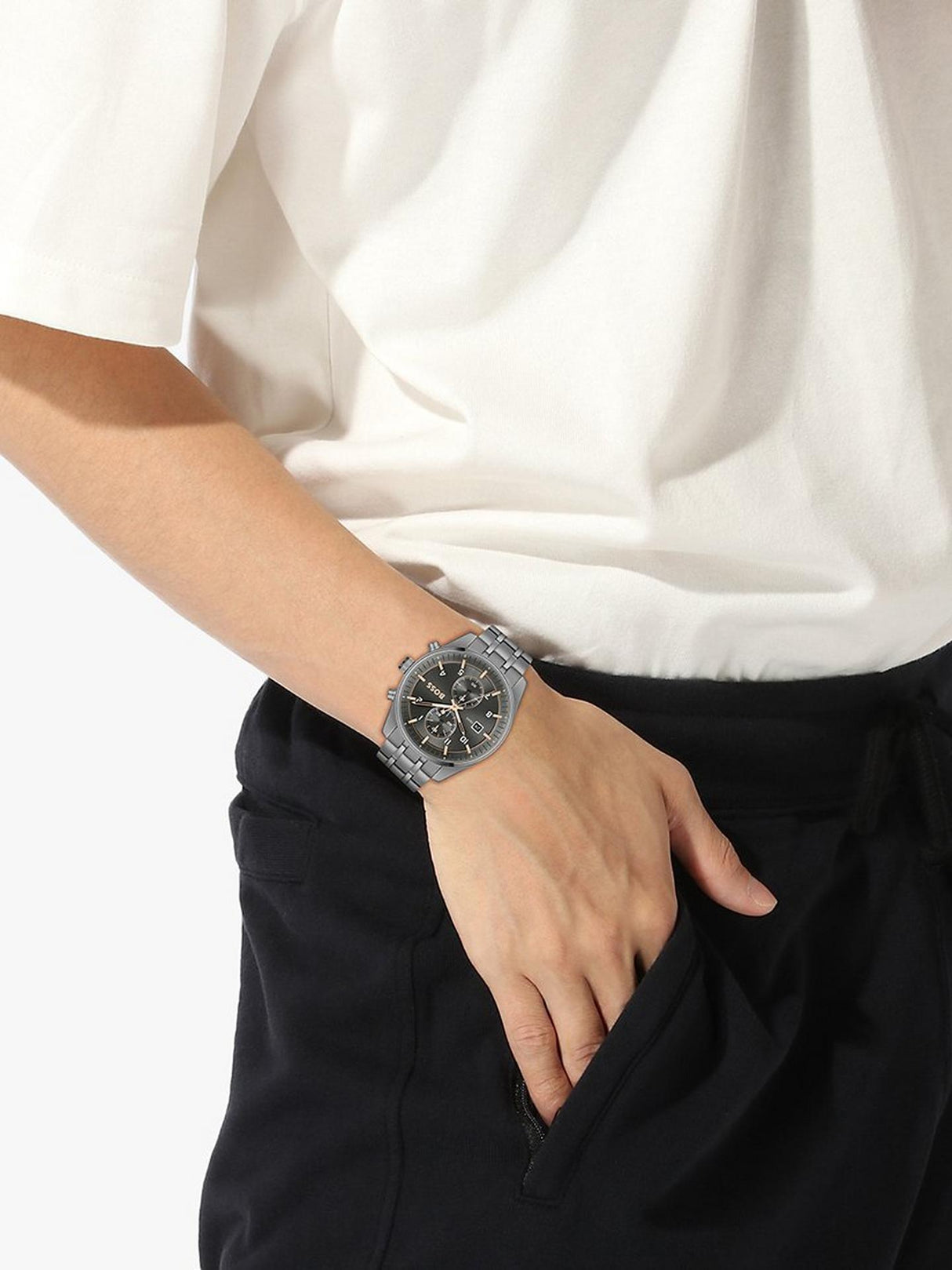 HUGO BOSS 1514153 Men's Skytraveller Chronograph Date 44mm Watch - Grey
