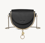 See By Chloé Mara Leather Half-Moon Small Crossbody Shoulder Bag - Black