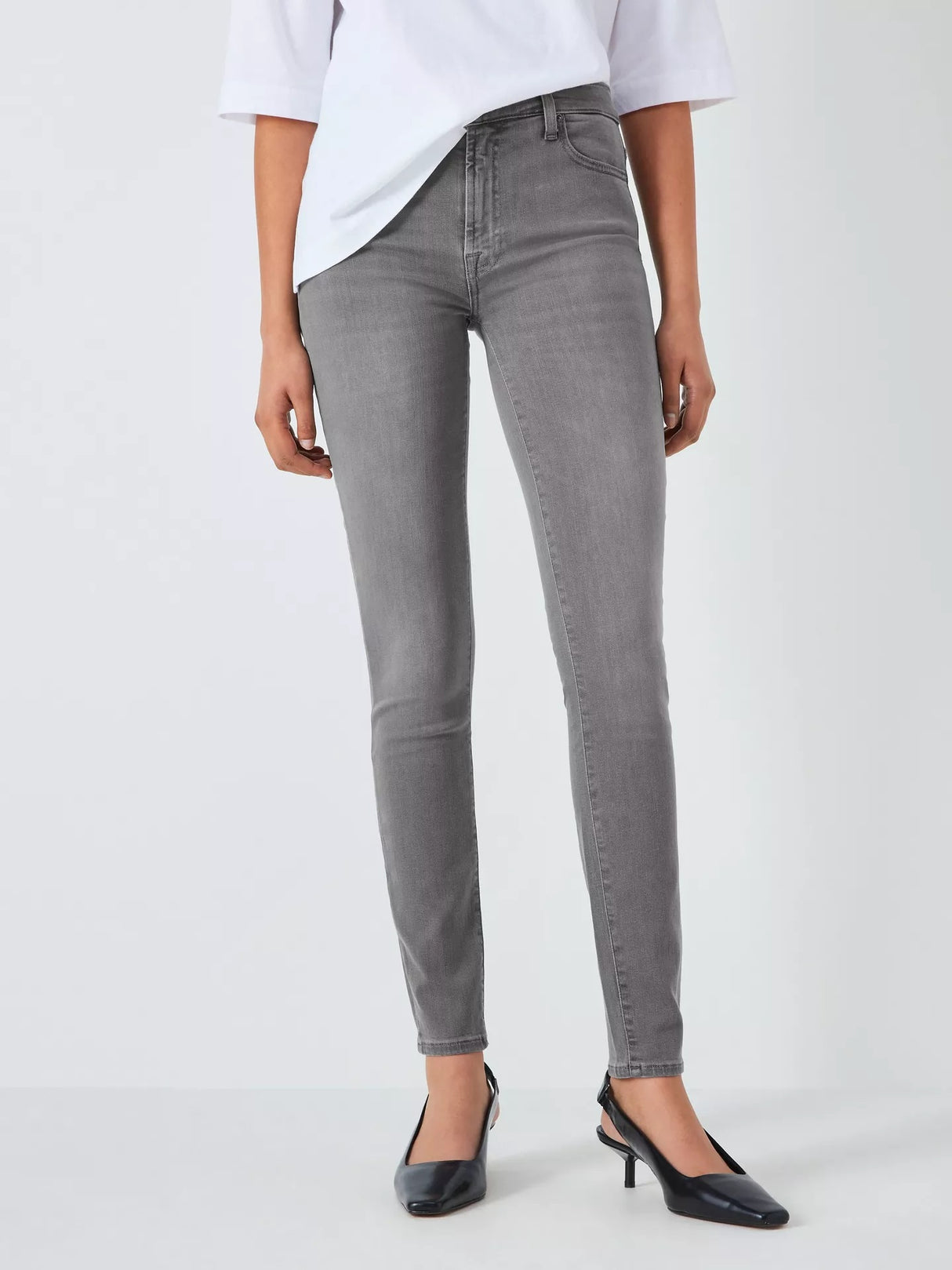 7 For All Mankind Women's High Waist Skinny Slim Fit Jeans - Grey - Size 28