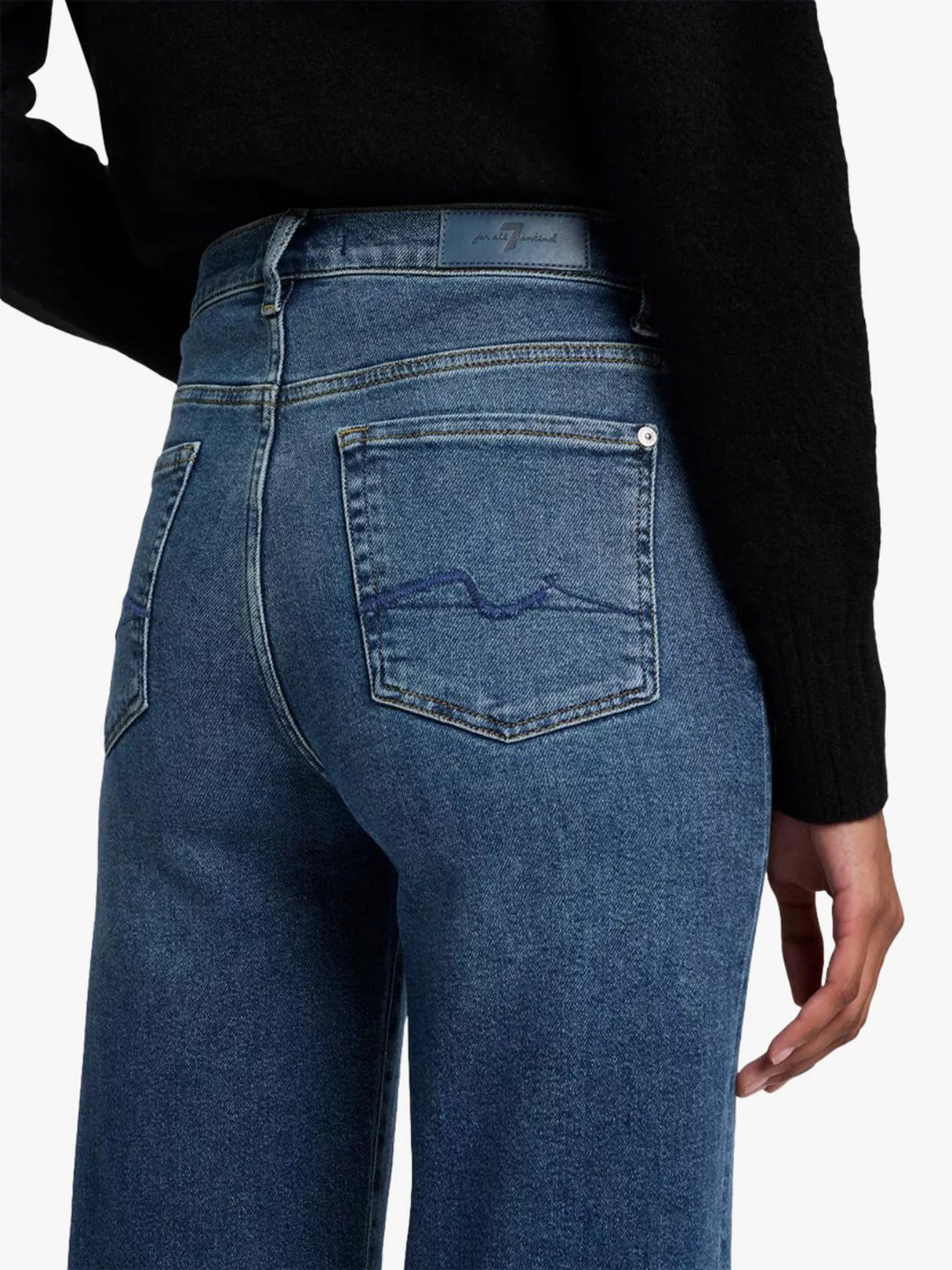 7 For All Mankind Women's Alexa Straight Cropped Jeans - Blue - Size 30