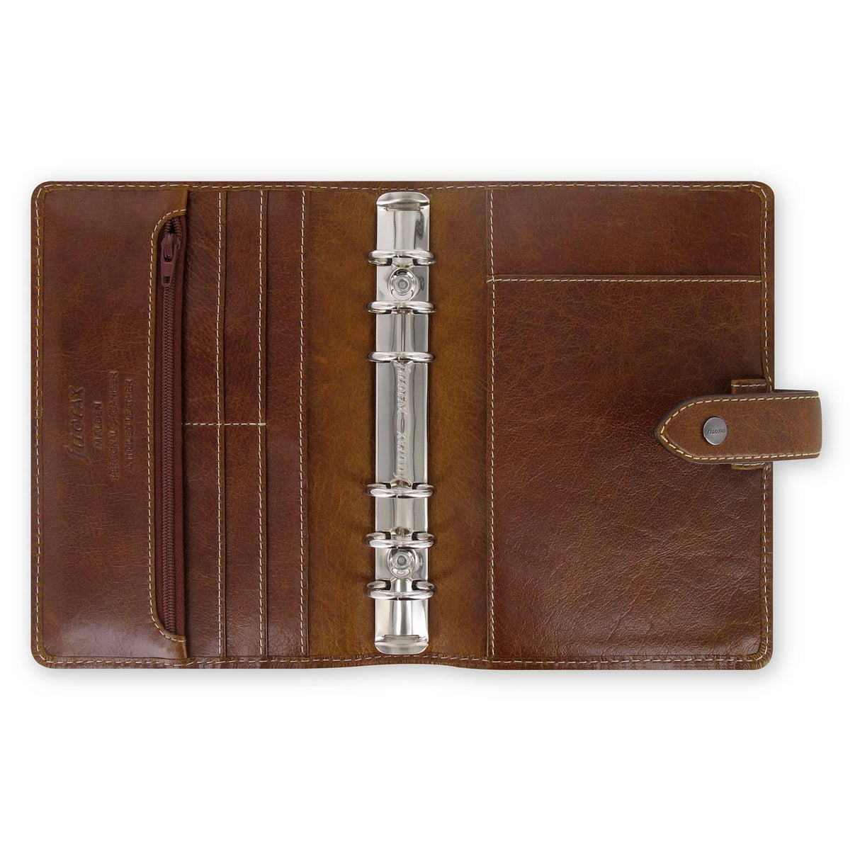 Filofax Leather Malden Personal Organiser Wallet Divider - Ochre/Brown