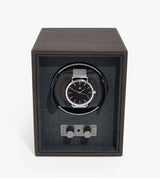 Stackers Vegan Leather Single Watch Winder 16 x 13 x 16cm - Dark Brown - Kazoop 
