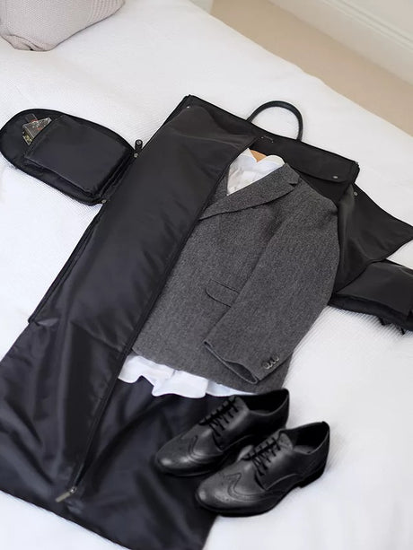 Stackers Weekend Suit Travel Holdall with Shoulder Strap - Black - Kazoop 