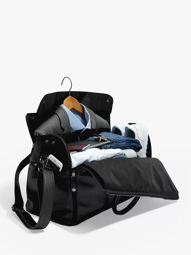 Stackers Weekend Suit Travel Holdall with Shoulder Strap - Black - Kazoop 