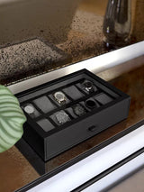 Stackers 10 Piece Watch Storage Drawer H9.5 x W36.5 x D25cm - Black - Kazoop 