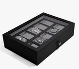 Stackers 10 Piece Watch Storage Drawer H9.5 x W36.5 x D25cm - Black - Kazoop 