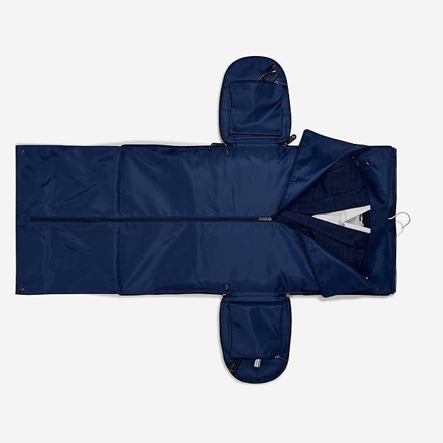 Stackers Weekend Suit Travel Faux Leather Large Garment Bag Holdall - Navy