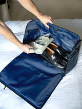 Stackers Weekend Suit Travel Faux Leather Large Garment Bag Holdall - Navy