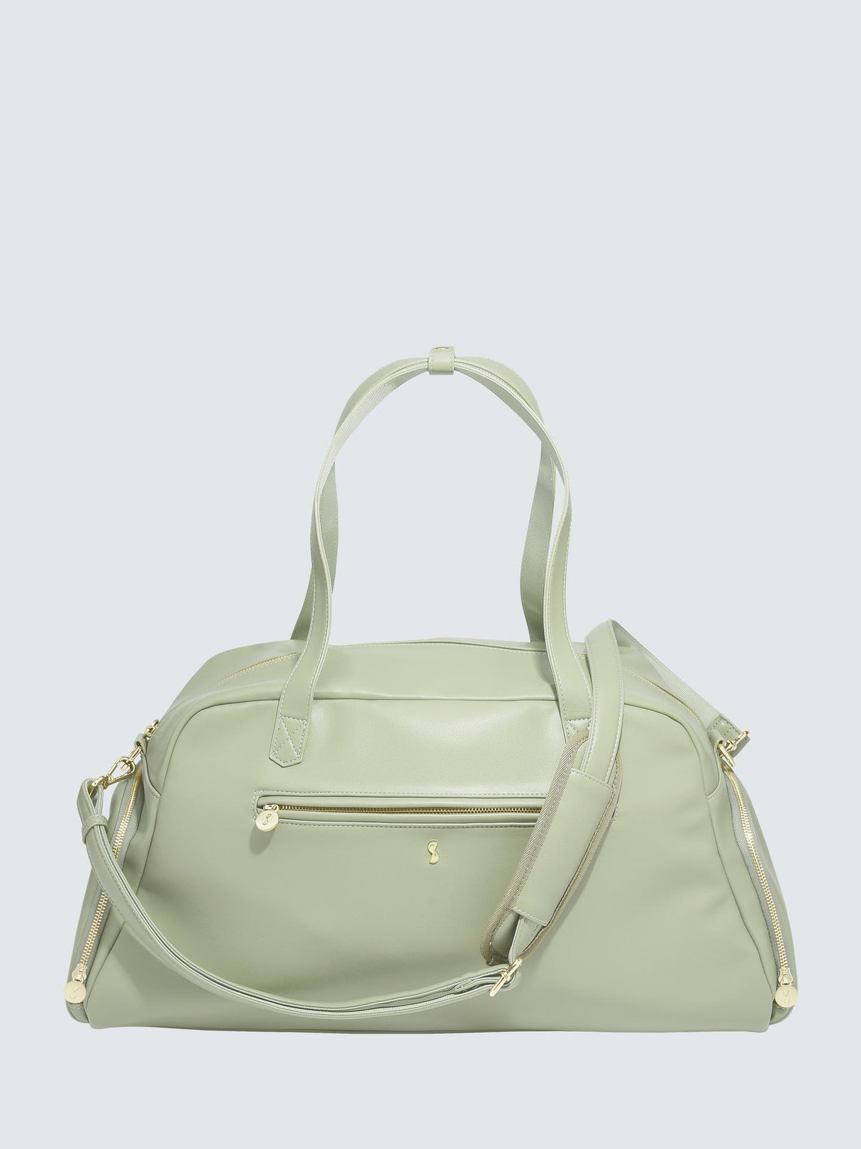 Stackers Faux Leather Gym Holdall Bag With Adjustable Strap - Moss Green