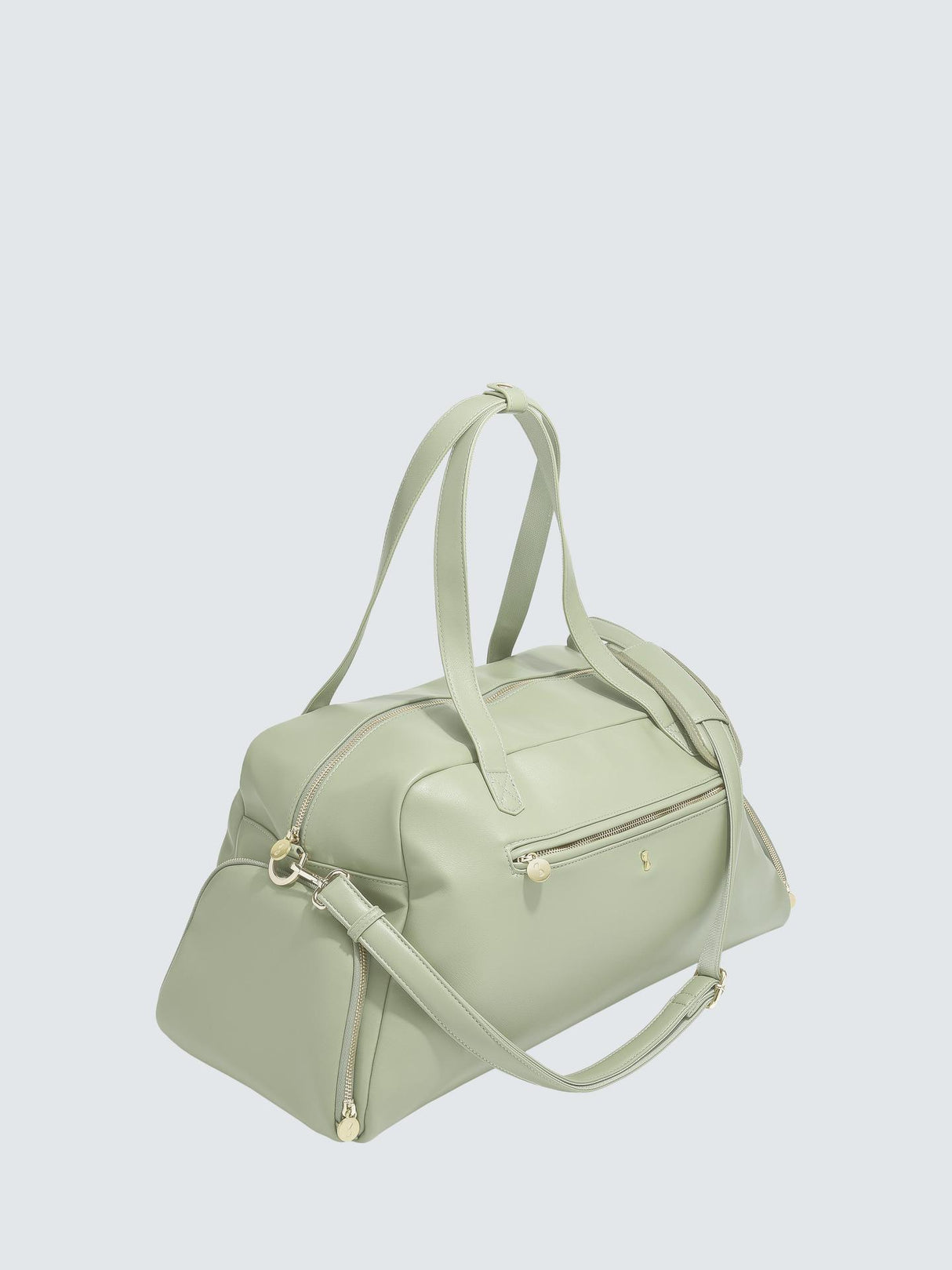 Stackers Faux Leather Gym Holdall Bag With Adjustable Strap - Moss Green