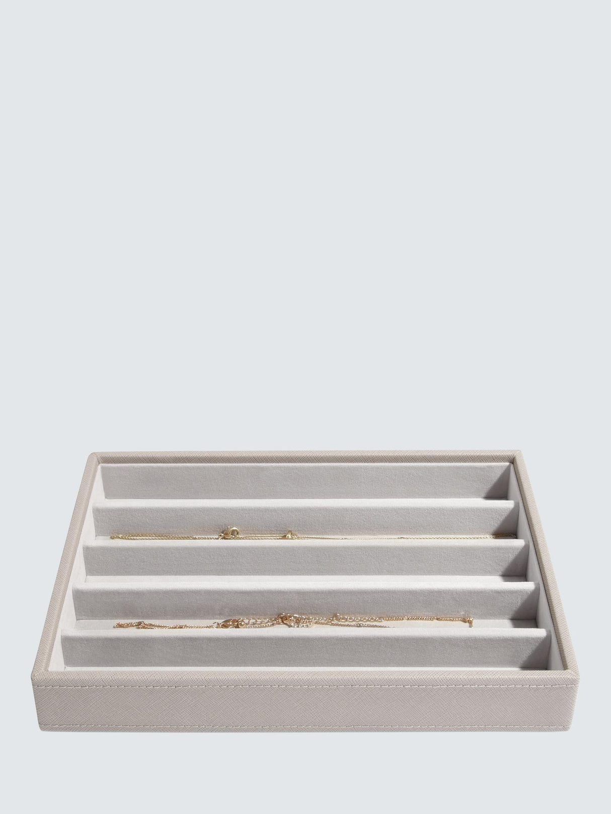 Stackers Classic Unisex Faux Leather 6 Layer Stackable Jewellery Box - Taupe