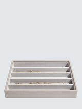 Stackers Classic Unisex Faux Leather 6 Layer Stackable Jewellery Box - Taupe