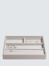 Stackers Classic Unisex Faux Leather 6 Layer Stackable Jewellery Box - Taupe